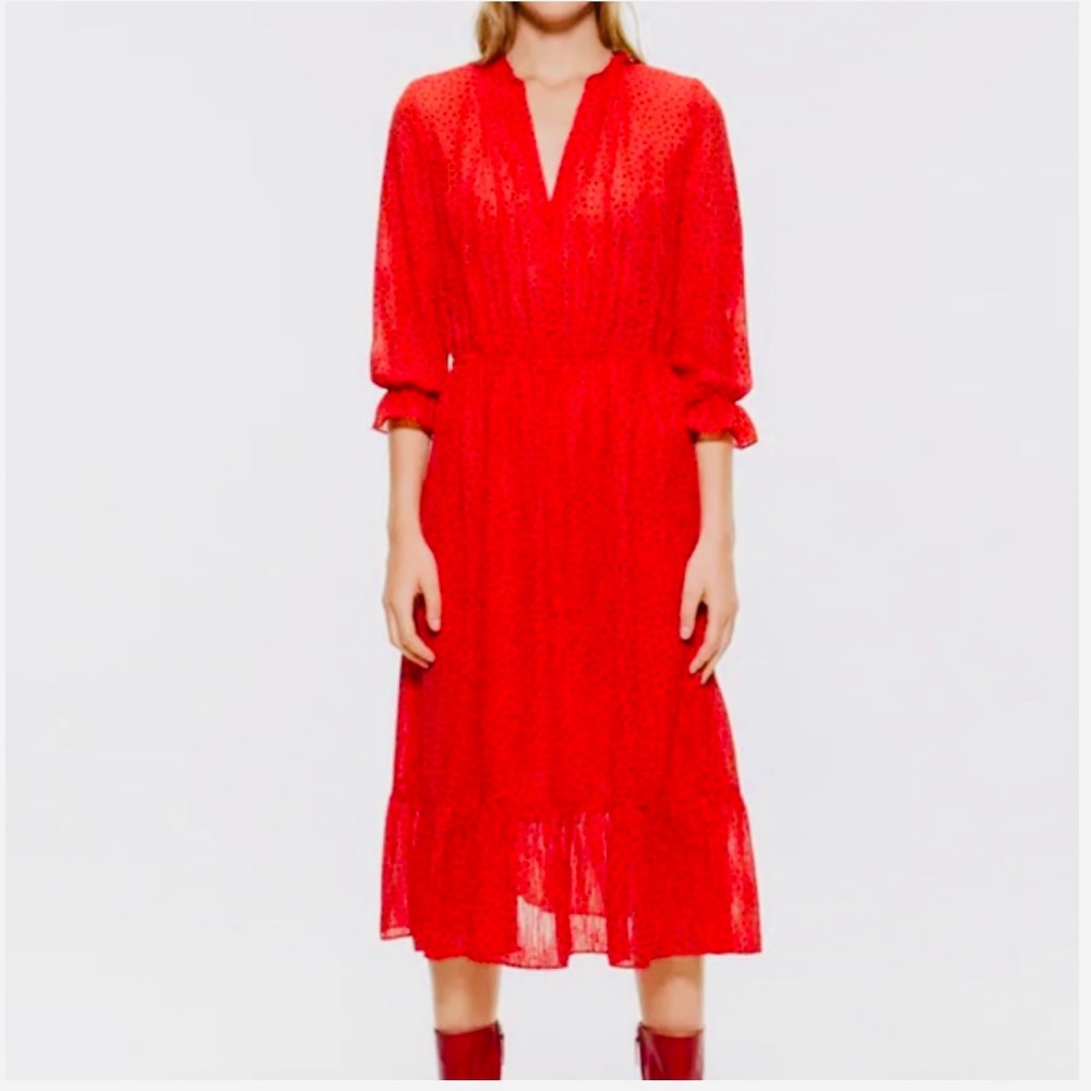 Zara Red Midi Dress
